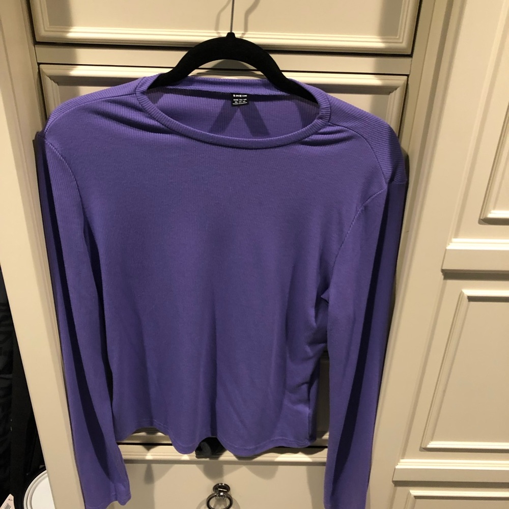 SHEIN Unity Solid Form Fitted Tee Purple